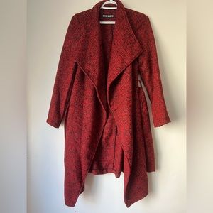 Beautiful red wrap coat from Steve Madden. Definite eye catcher.